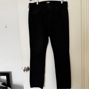 PAIGE Men's Federal Straight Black Stretch Jeans 34x30